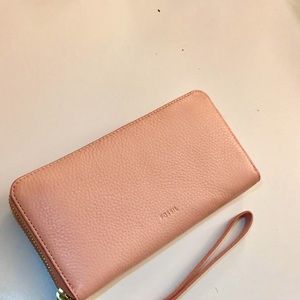 baby pink fossil wallet